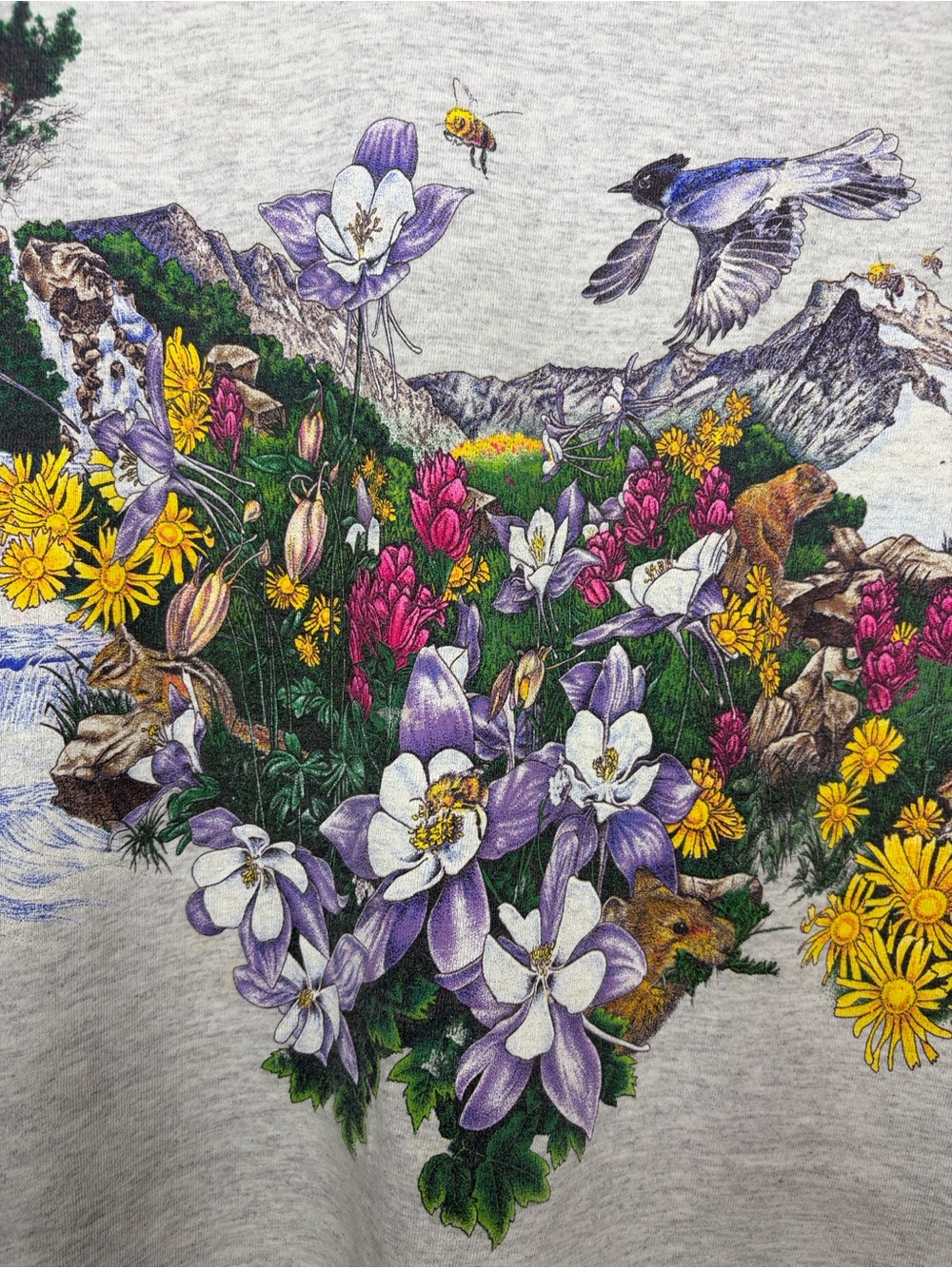Vintage 90s Habitat Nature Graphic Tee Signal Sport Mega Cotton L - Picture 3 of 14